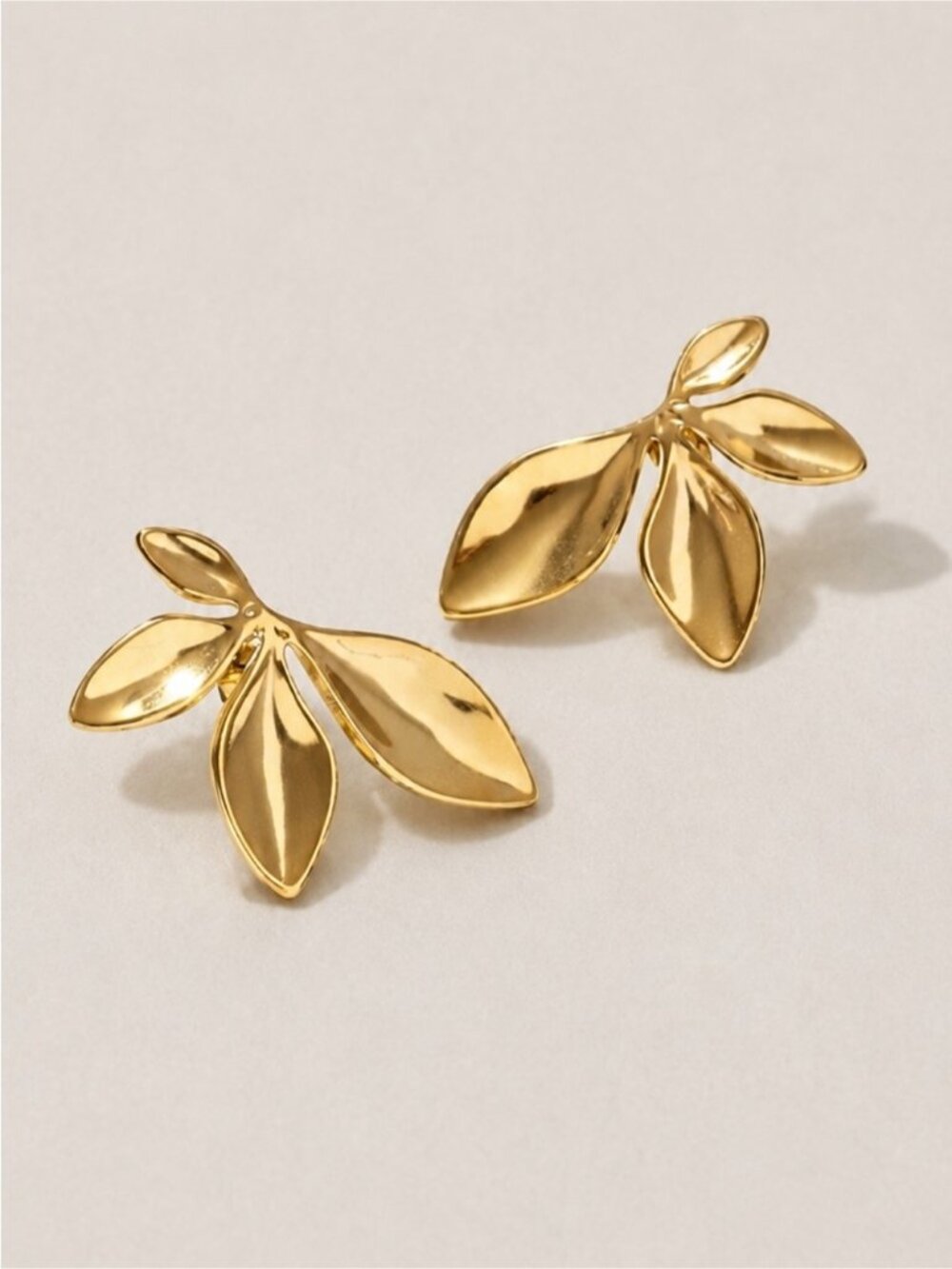 New! Gold Leaf Post Earrings NWOT